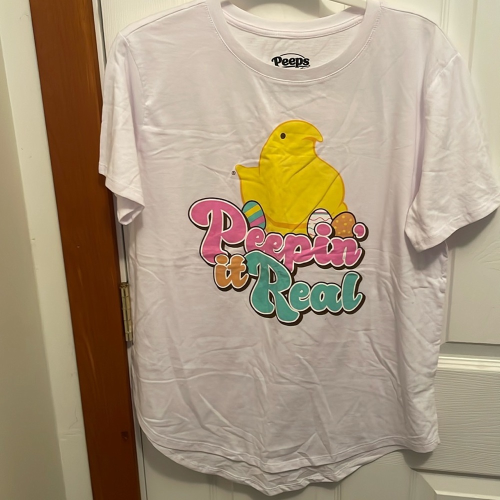 Worn 1x Peeps (candy) white t shirt junior size 15/17